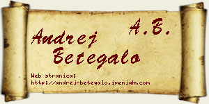 Andrej Betegalo vizit kartica